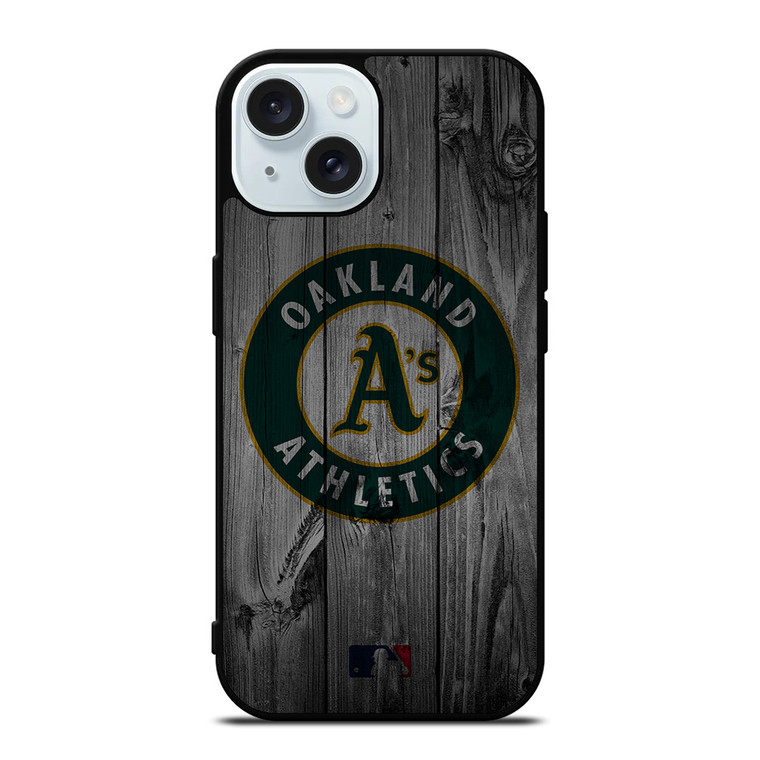 OAKLAND ATHLETICS BASEBALL MLB WOOD LOGO iPhone 15 Case Cover