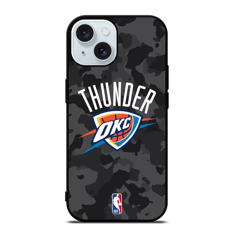 OKLAHOMA CITY THUNDER BLACK CAMO iPhone 15 Case Cover