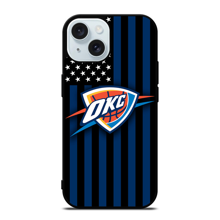 OKLAHOMA CITY THUNDERS NBA USA FLAG iPhone 15 Case Cover