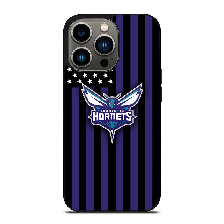 CHARLOTTE HORNETS NBA USA FLAG iPhone 13 Pro Case Cover