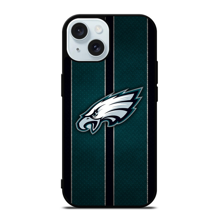 PHILADELPHIA EAGLES NFL METAL STRIPE iPhone 15 Case Cover PHILADELPHIA EAGLES NFL METAL STRIPE iPhone 15 Case Cover