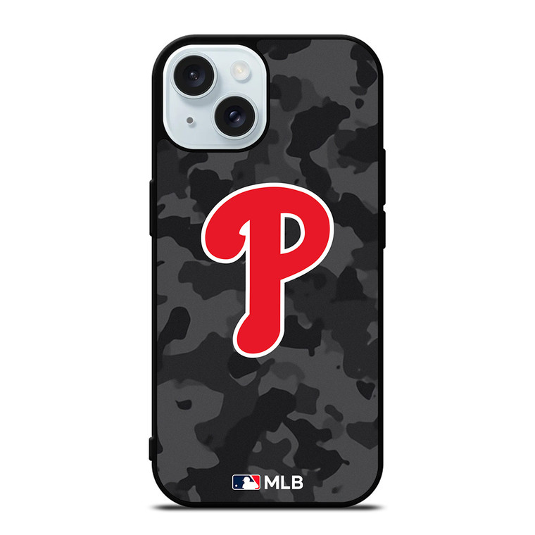 PHILADELPHIA PHILLIES BASEBALL BLACK CAMO iPhone 15 Case Cover