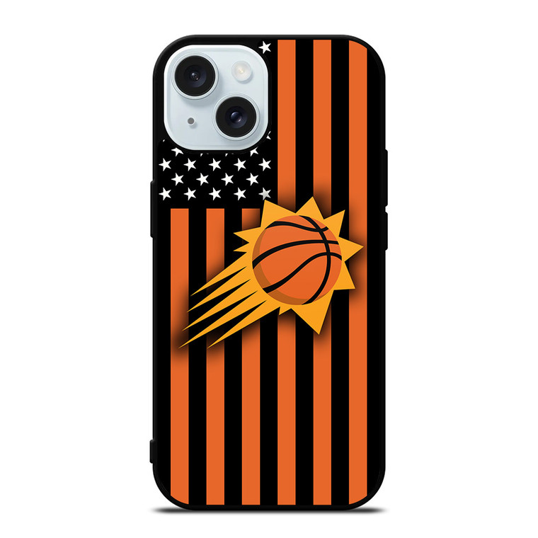 PHOENIX SUNS NBA USA FLAG iPhone 15 Case Cover