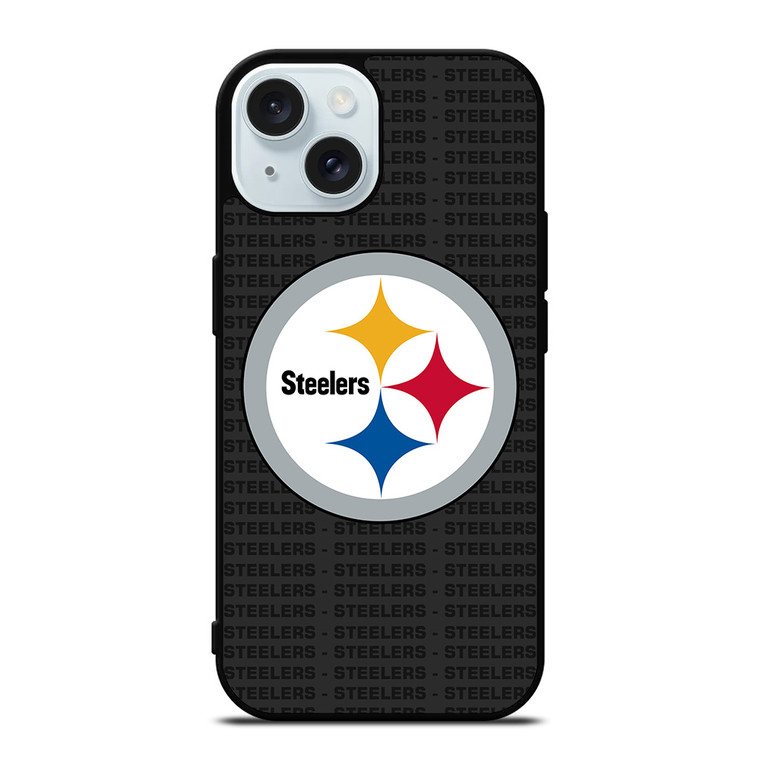 PITTSBURGH STEELERS FOOTBALL TEXT iPhone 15 Case Cover