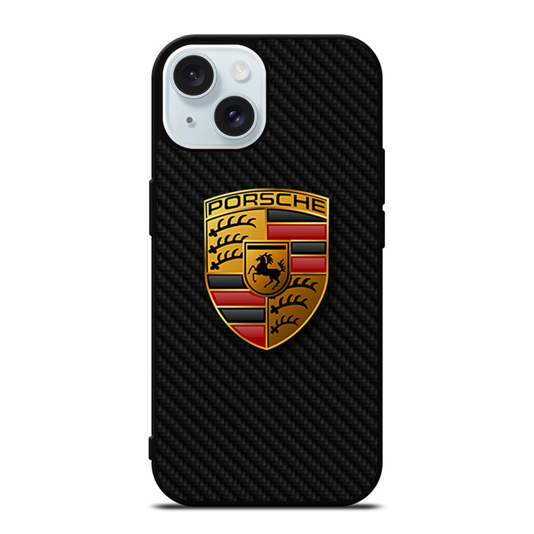 PORSCHE AUTOMOBILE CARBON FIBER iPhone 15 Case Cover
