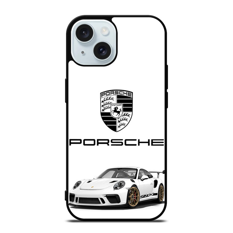 PORSCHE GT3 RS WHITE iPhone 15 Case Cover
