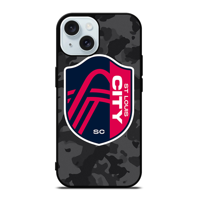 SAINT LOUIS CITY MLS BLACK CAMO iPhone 15 Case Cover