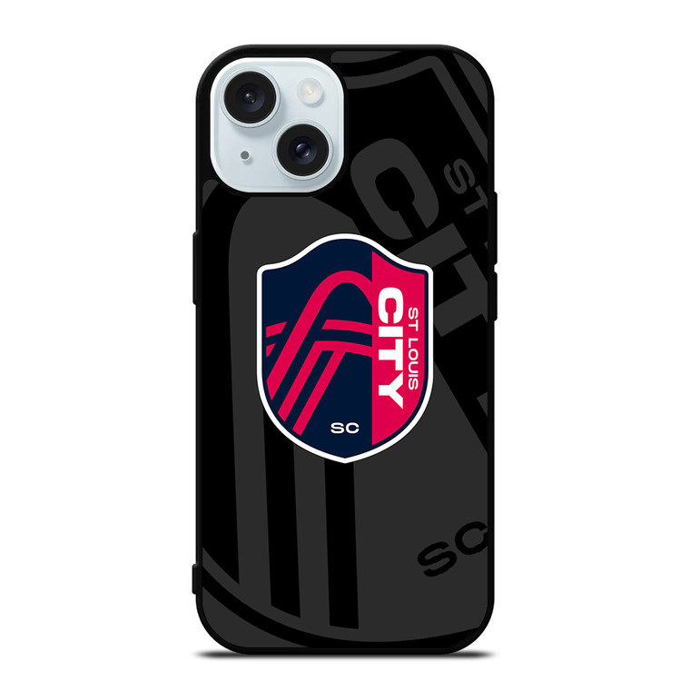 SAINT LOUIS CITY MLS BLACK iPhone 15 Case Cover SAINT LOUIS CITY MLS BLACK iPhone 15 Case Cover