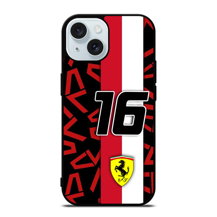 SCUDERIA FERRARI CHARLES LECLERC F1 FORMULA ONE iPhone 15 Case Cover