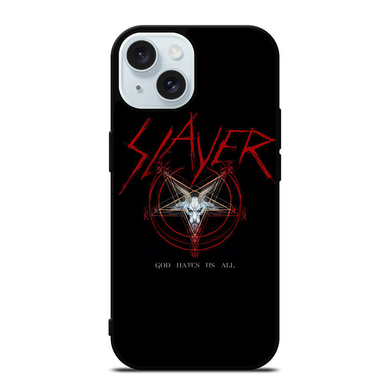 SLAYER ROCK BAND GOD HATES US ALL iPhone 15 Case Cover SLAYER ROCK BAND GOD HATES US ALL iPhone 15 Case Cover