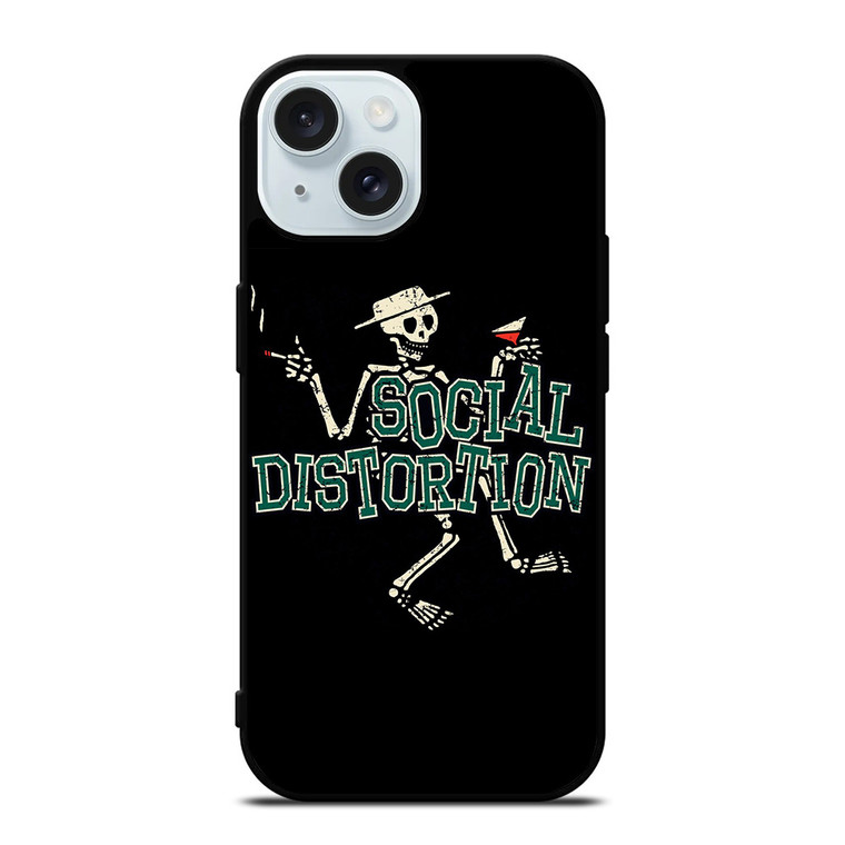 SOCIAL DISTORTION SKULL ART iPhone 15 Case Cover
