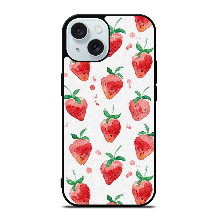 STRAWBERRY BRUSHED PATTERN iPhone 15 Case Cover