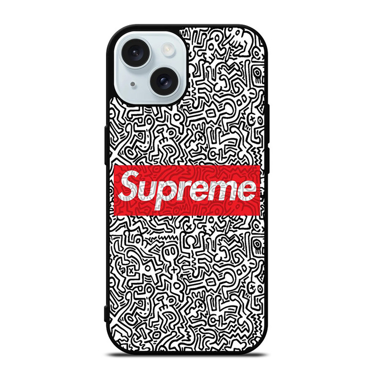 SUPREME KEITH HARING iPhone 15 Case Cover