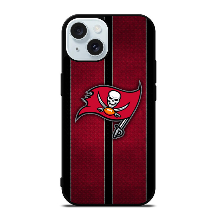TAMPA BAY BUCCANEERS NFL METAL STRIPE iPhone 15 Case Cover