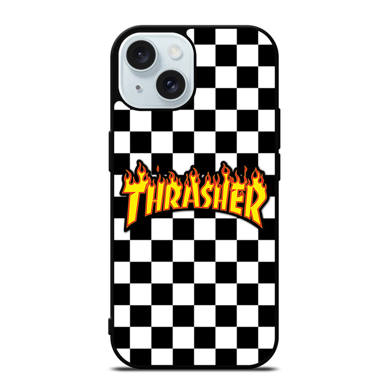 THRASHER SKATEBOARD CHECKERBOARD iPhone 15 Case Cover