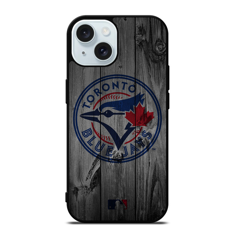 TORONTO BLUE JAYS BASEBALL MLB WOOD LOGO iPhone 15 Case Cover
