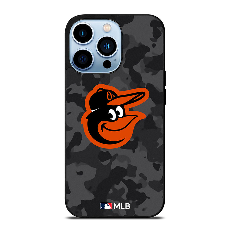 BALTIMORE ORIOLES BASEBALL BLACK CAMO iPhone 13 Pro Max Case Cover