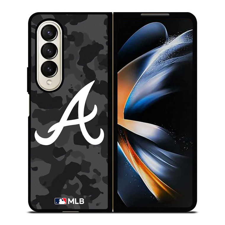 ATLANTA BRAVES BASEBALL BLACK CAMO Samsung Galaxy Z Fold 4 Case Cover