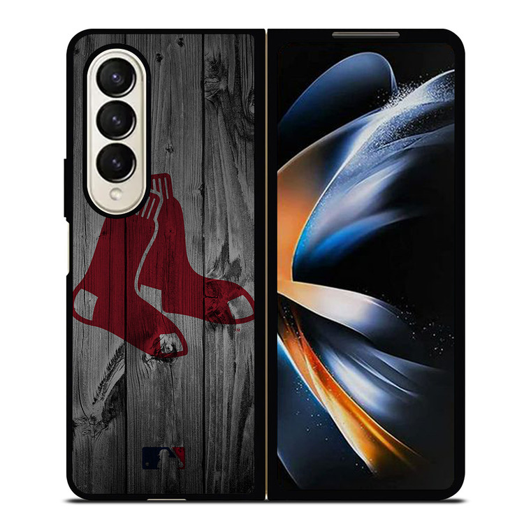 BOSTON RED SOX BASEBALL MLB WOOD LOGO Samsung Galaxy Z Fold 4 Case Cover
