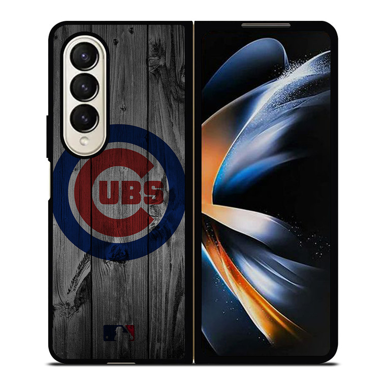 CHICAGO CUBS BASEBALL MLB WOOD LOGO Samsung Galaxy Z Fold 4 Case Cover