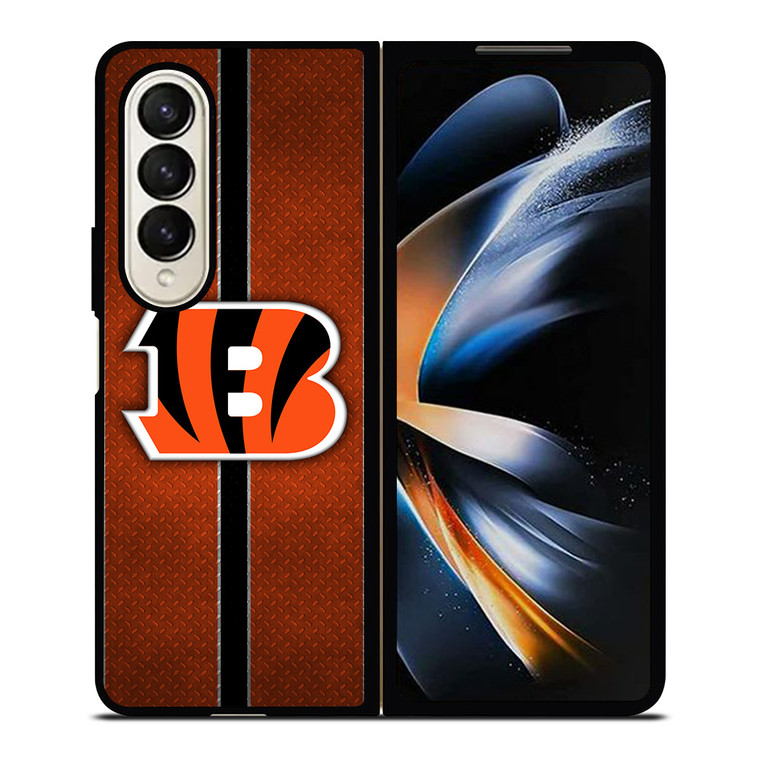 CINCINNATI BENGALS NFL METAL STRIPE Samsung Galaxy Z Fold 4 Case Cover