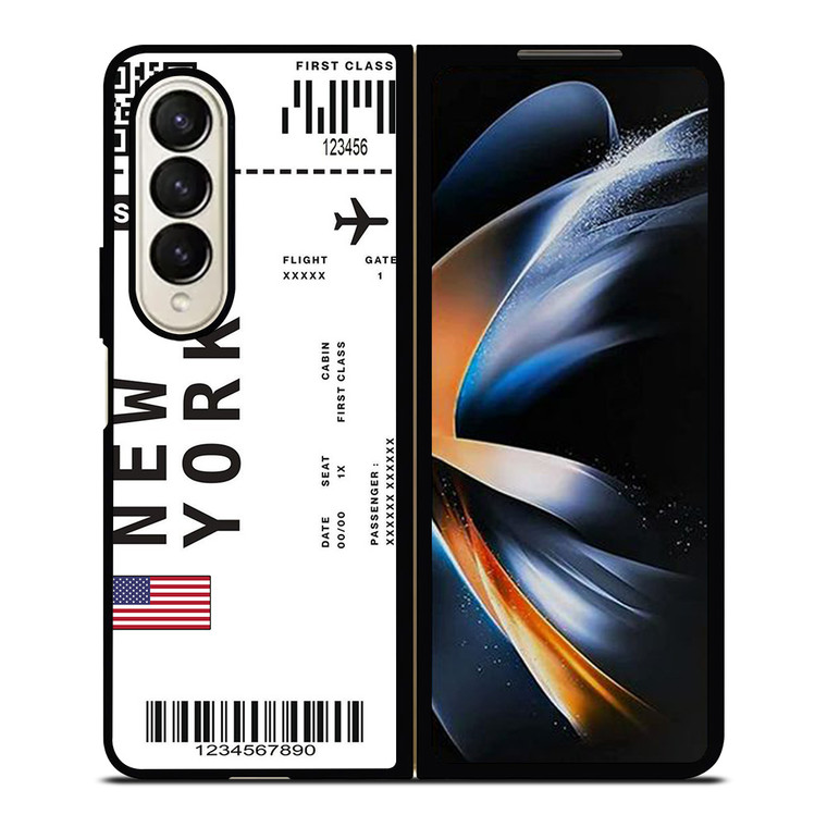 FLIGHT TICKETS USA NEW YORK Samsung Galaxy Z Fold 4 Case Cover