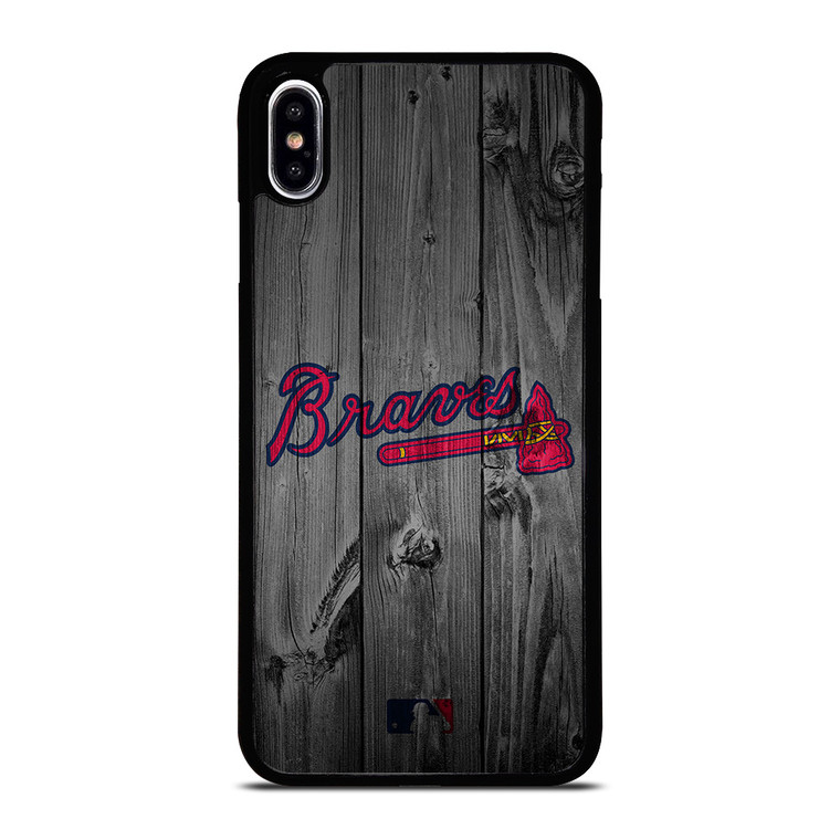 ATLANTA BRAVES BASEBALL MLB WOOD LOGO iPhone XS Max Case Cover