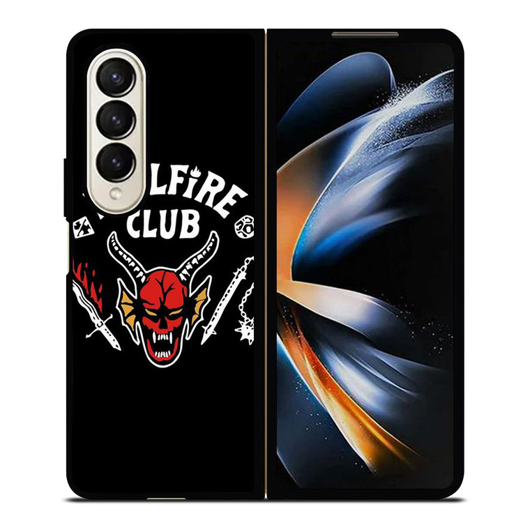 HELLFIRE CLUB STRANGER THINGS BLACK Samsung Galaxy Z Fold 4 Case Cover