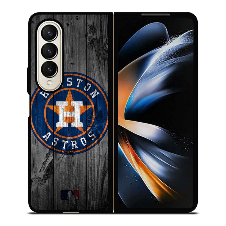 HOUSTON ASTROS BASEBALL MLB WOOD LOGO Samsung Galaxy Z Fold 4 Case Cover