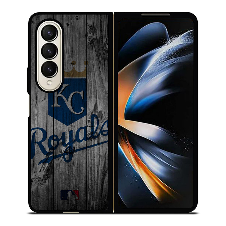 KANSAS CITY ROYALS BASEBALL MLB WOOD LOGO Samsung Galaxy Z Fold 4 Case Cover
