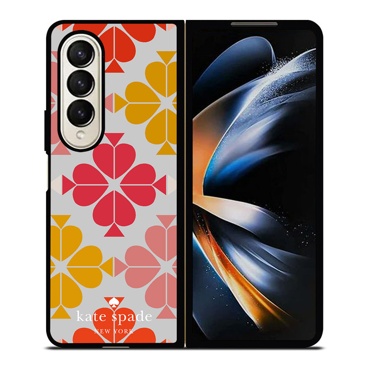 KATE SPADE JACQUARD PINK YELLOW Samsung Galaxy Z Fold 4 Case Cover