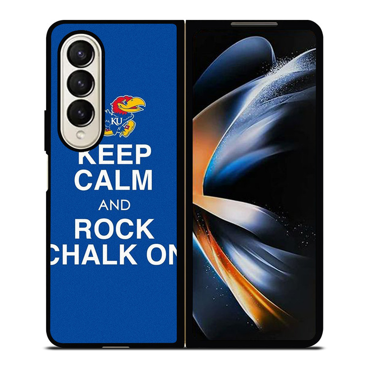 KEEP CALM AND ROCK CHALK KANSAS JAYHAWKS Samsung Galaxy Z Fold 4 Case Cover