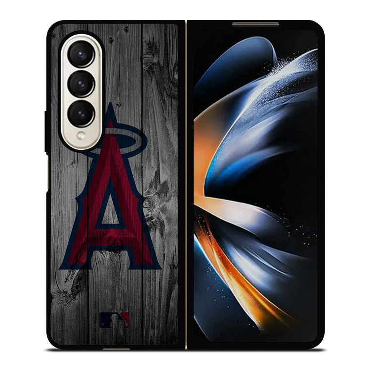 LOS ANGELES ANGELS BASEBALL MLB WOOD LOGO Samsung Galaxy Z Fold 4 Case Cover