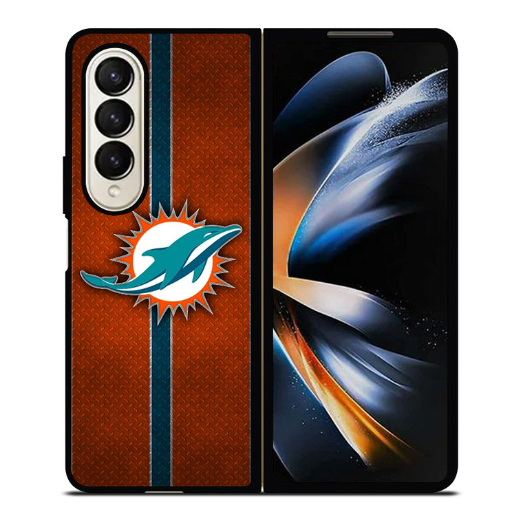 MIAMI DOPHINS NFL METAL STRIPE Samsung Galaxy Z Fold 4 Case Cover