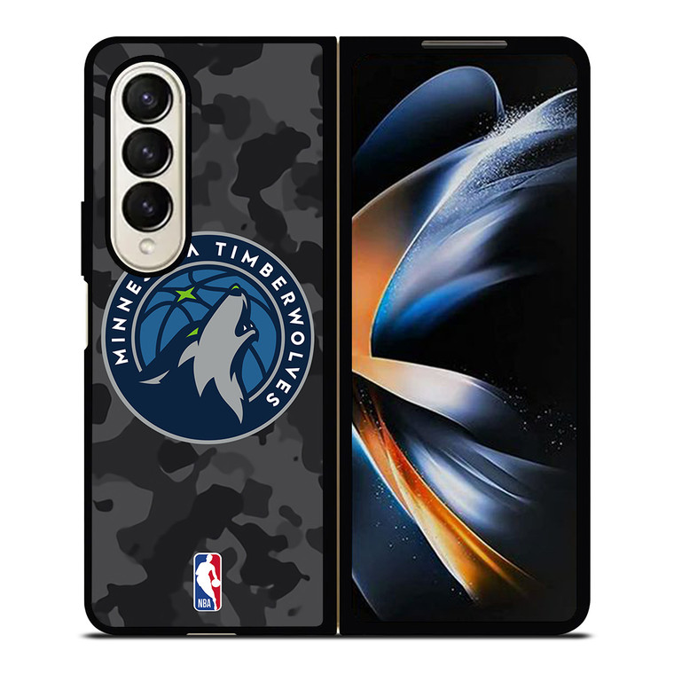 MINNESOTA TIMBERWOLVES BLACK CAMO Samsung Galaxy Z Fold 4 Case Cover