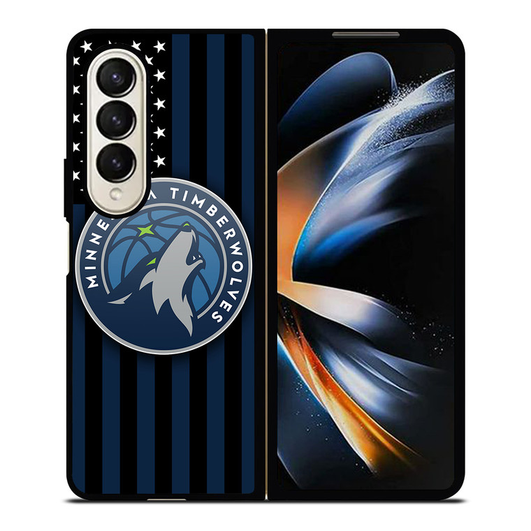 MINNESOTA TIMBERWOLVES NBA USA FLAG Samsung Galaxy Z Fold 4 Case Cover