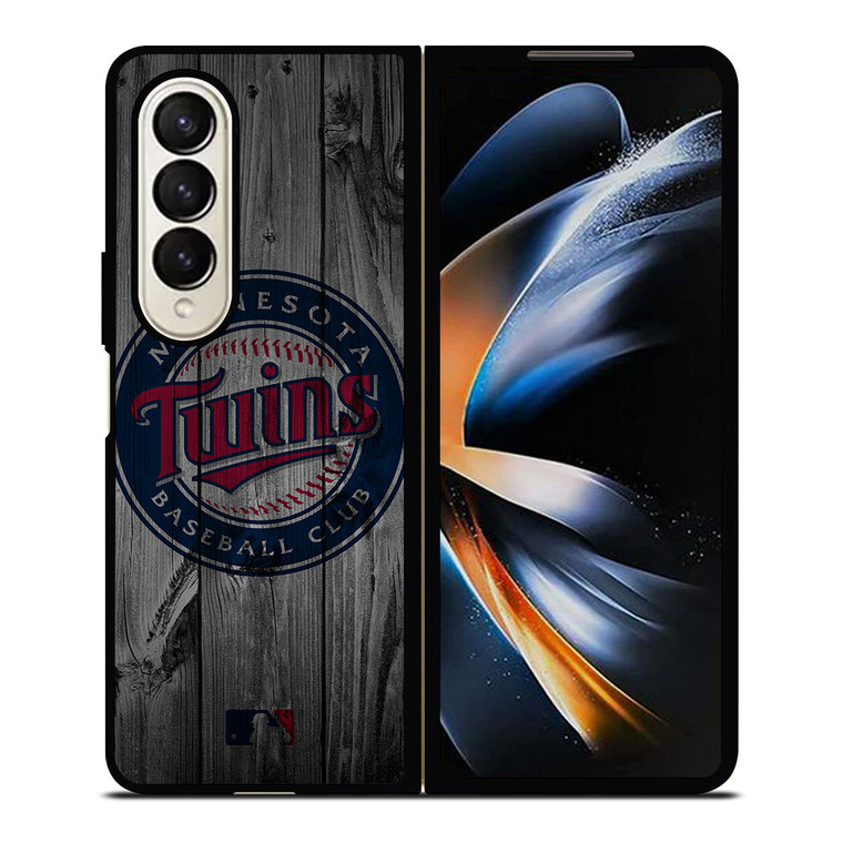 MINNESOTA TWINS BASEBALL MLB WOOD LOGO Samsung Galaxy Z Fold 4 Case Cover