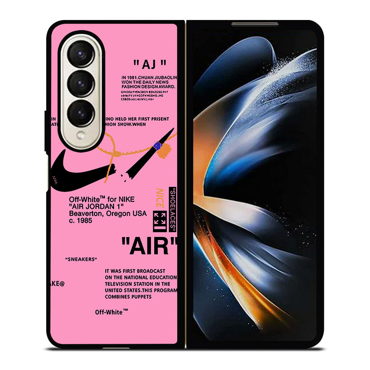 NIKE AIR OFF WHITE PINK Samsung Galaxy Z Fold 4 Case Cover