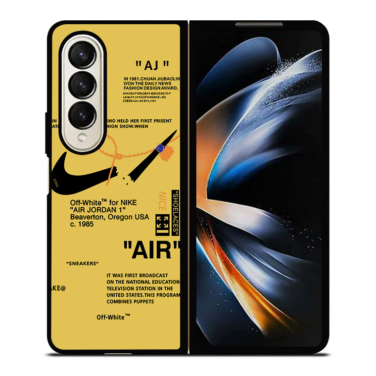 NIKE AIR OFF WHITE YELLOW Samsung Galaxy Z Fold 4 Case Cover