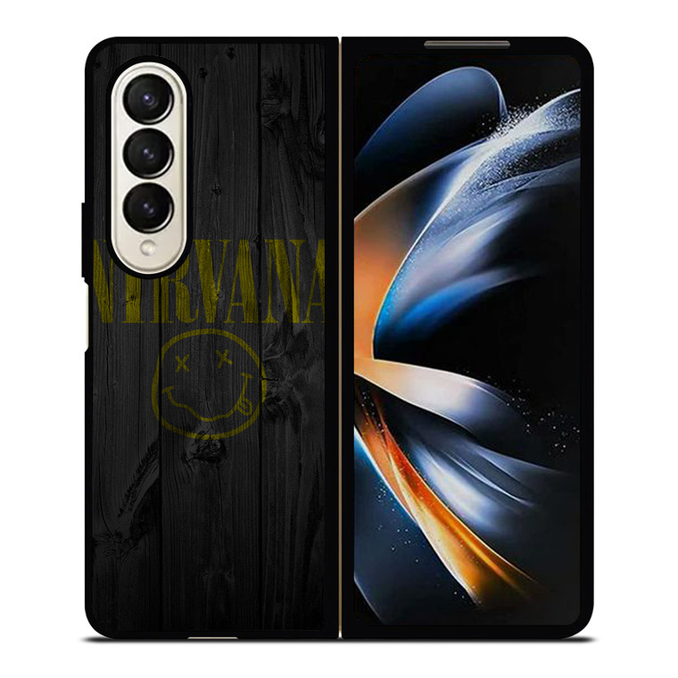 NIRVANA ROCK BAND WOODEN LOGO Samsung Galaxy Z Fold 4 Case Cover