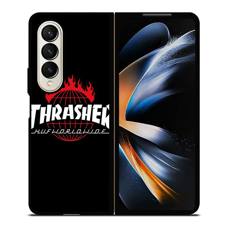 THRASHER HUF WORLDWIDE LOGO Samsung Galaxy Z Fold 4 Case Cover THRASHER HUF WORLDWIDE LOGO Samsung Galaxy Z Fold 4 Case Cover