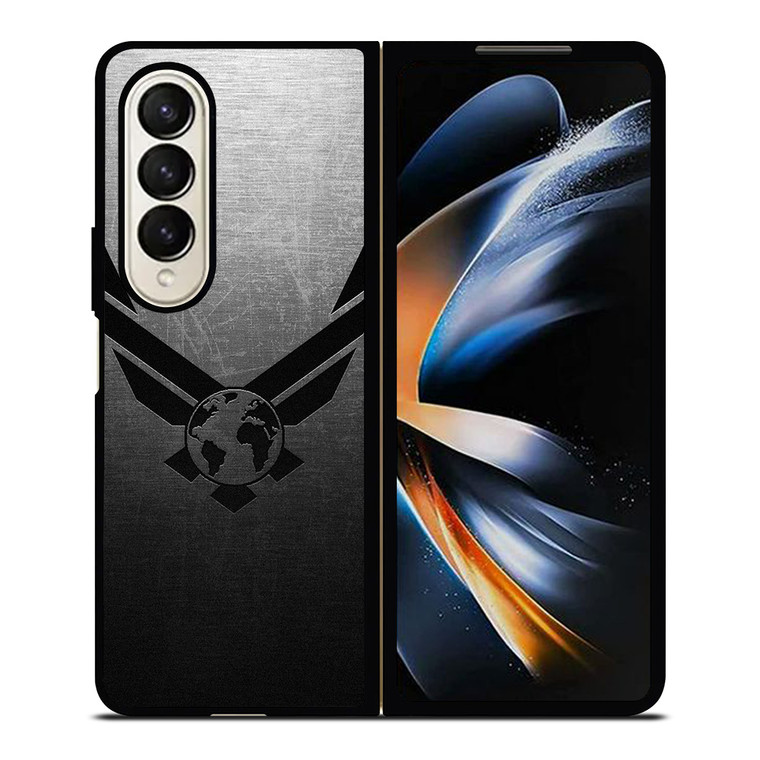 USAF UNITED STATES AIR FORCES LOGO METAL Samsung Galaxy Z Fold 4 Case Cover