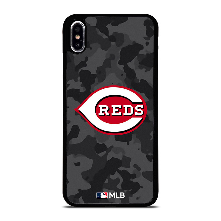 CINCINNATI REDS BASEBALL BLACK CAMO iPhone XS Max Case Cover
