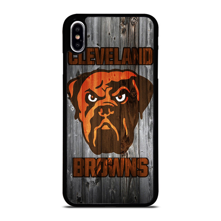CLEVELAND BROWNS NFL FOOTBALL WOODEN LOGO iPhone XS Max Case Cover
