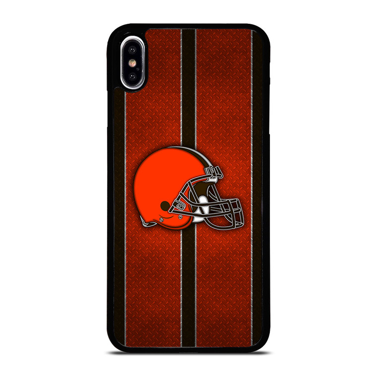 CLEVELAND BROWNS NFL METAL STRIPE iPhone XS Max Case Cover