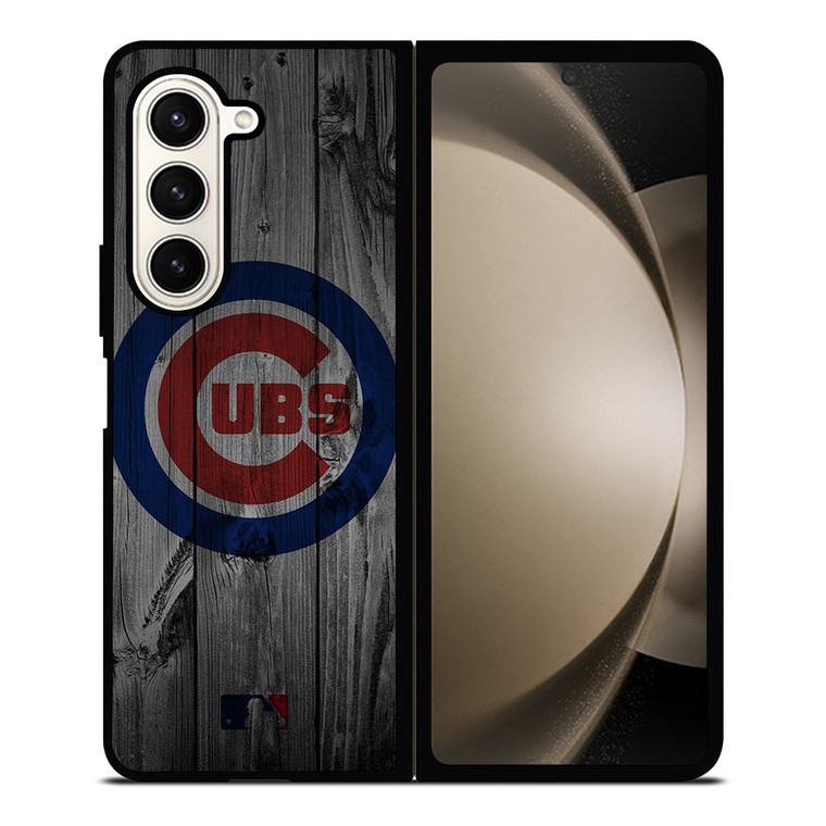 CHICAGO CUBS BASEBALL MLB WOOD LOGO Samsung Galaxy Z Fold 5 Case Cover