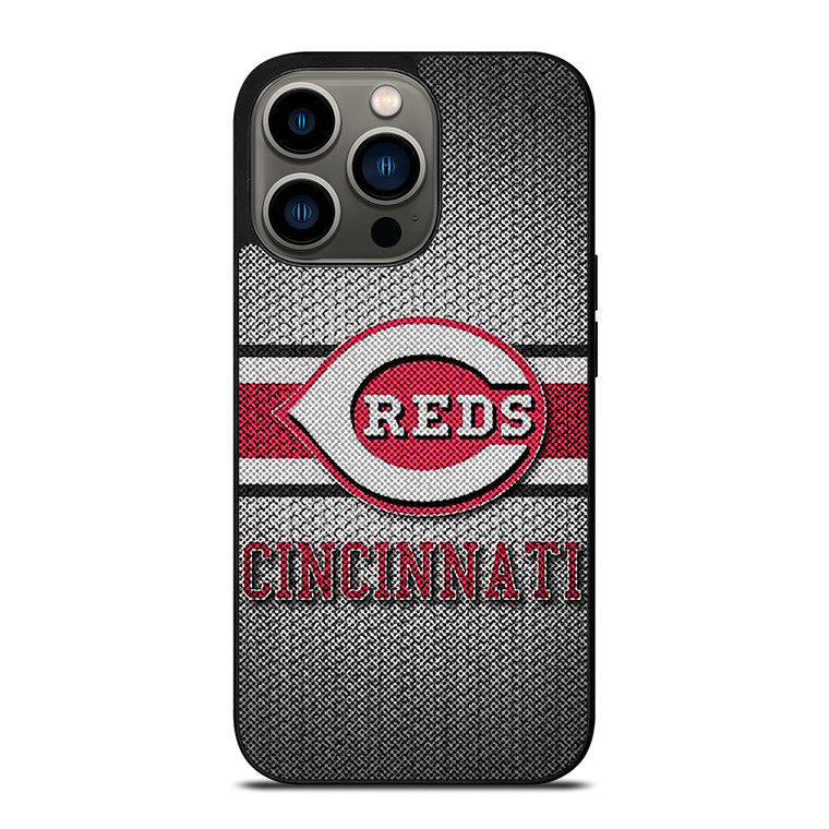 CINCINNATI RED MLB BASEBALL METAL iPhone 13 Pro Case Cover
