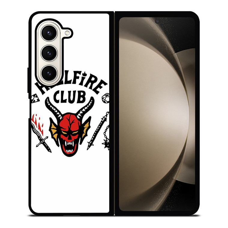 HELLFIRE CLUB STRANGER THING WHITE Samsung Galaxy Z Fold 5 Case Cover