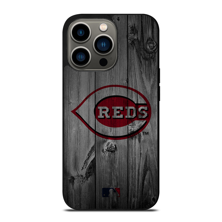 CINCINNATI REDS BASEBALL MLB WOOD LOGO iPhone 13 Pro Case Cover
