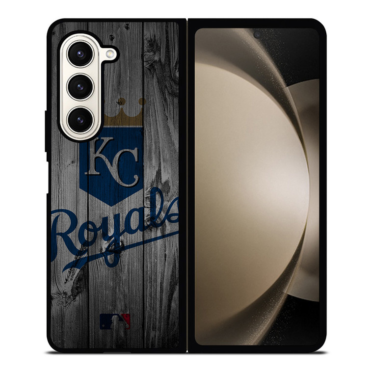 KANSAS CITY ROYALS BASEBALL MLB WOOD LOGO Samsung Galaxy Z Fold 5 Case Cover